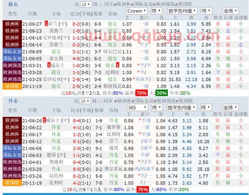 2021年欧洲杯捷克对丹麦比分预感