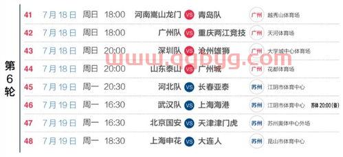 中超联赛2021赛季津门虎赛程表